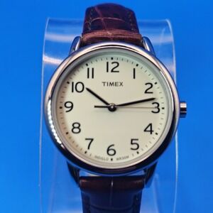 Vintage 2009 Timex Easy Reader 25mm Women's Quartz Watch‎ Genuine Leather Strap